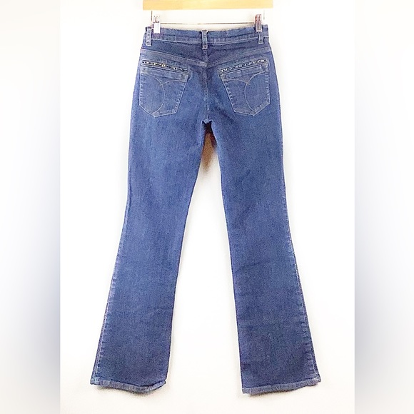 Vintage Cache Rhinestone Studded Wide Leg Jeans Size 2 - Picture 4 of 5